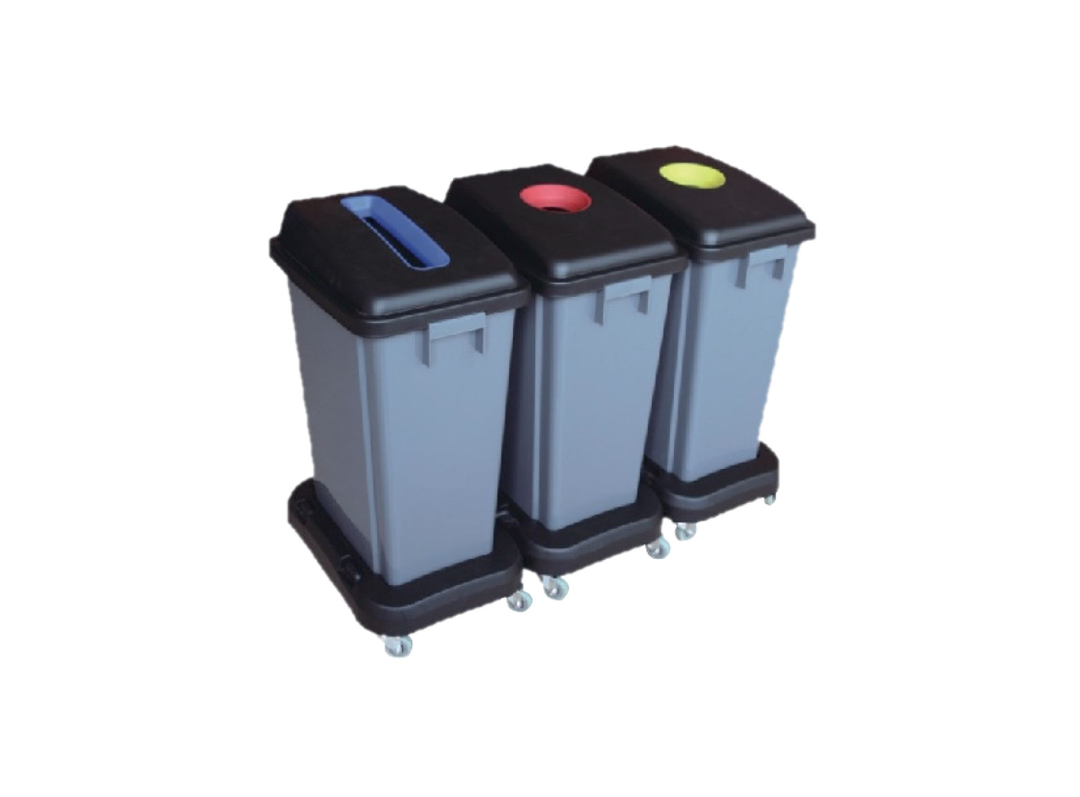 Waste classification plastic bin with wheel